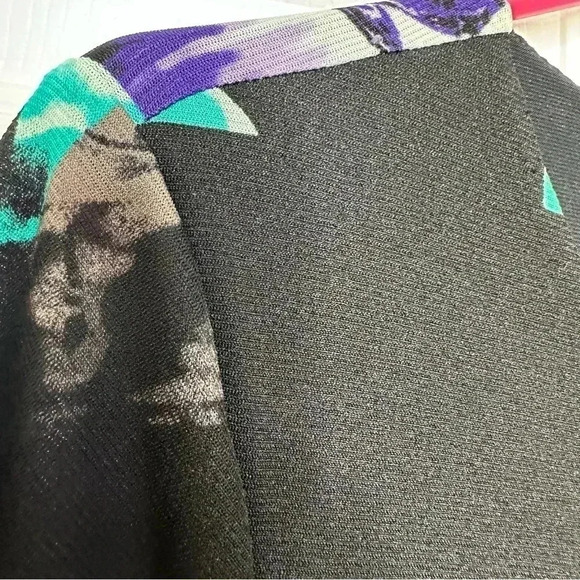 Northern Reflections  Floral Blouse Black, Purple, & Blue Size Extra Large - Picture 10 of 16
